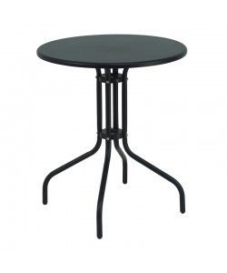 Τραπέζι Vergo pakoworld ανθρακί μέταλλο Φ60x70εκ