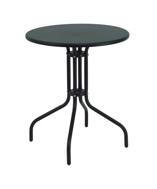 Τραπέζι Vergo pakoworld ανθρακί μέταλλο Φ60x70εκ