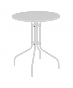 Τραπέζι Vergo pakoworld λευκό μέταλλο Φ60x70εκ