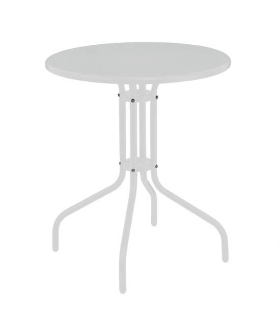 Τραπέζι Vergo pakoworld λευκό μέταλλο Φ60x70εκ