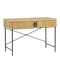 Κονσόλα Scandi pakoworld MDF/Metal σε φυσική απόχρωση με μεταλλικά μαύρα πόδια 120x60x76,5εκ