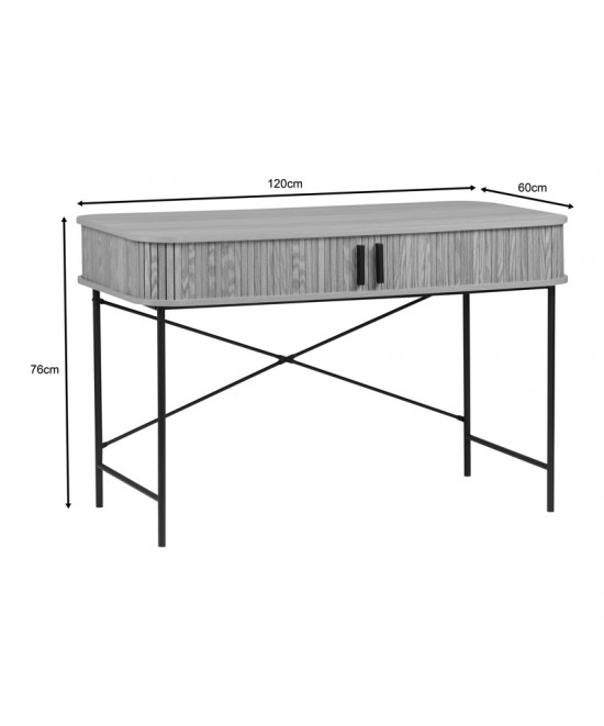 Κονσόλα Scandi pakoworld MDF/Metal σε φυσική απόχρωση με μεταλλικά μαύρα πόδια 120x60x76,5εκ