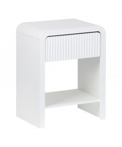 Κομοδίνο Zeplen pakoworld MDF σε λευκή απόχρωση 40x30x53εκ