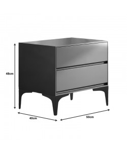 Κομοδίνο Lamesa pakoworld mdf σε ανρθρακί απόχρωση με μαύρα μεταλλικά πόδια 50x40x48εκ Κομοδίνο Lamesa pakoworld mdf σε ανρθρακί απόχρωση με μαύρα μεταλλικά πόδια 50x40x48εκ