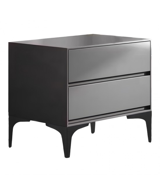 Κομοδίνο Lamesa pakoworld mdf σε ανρθρακί απόχρωση με μαύρα μεταλλικά πόδια 50x40x48εκ
