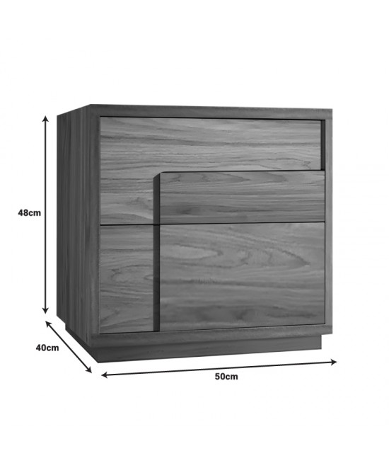 Κομοδίνο Inget pakoworld mdf σε καρυδί απόχρωση 50x40x48εκ