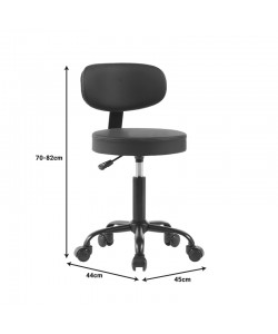 Καρέκλα γραφείου τροχήλατη Mafeshi  pakoworld pu σε μαύρη απόχρωση 45x44x70-82εκ