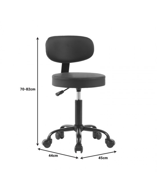 Καρέκλα γραφείου τροχήλατη Mafeshi  pakoworld pu σε μαύρη απόχρωση 45x44x70-82εκ