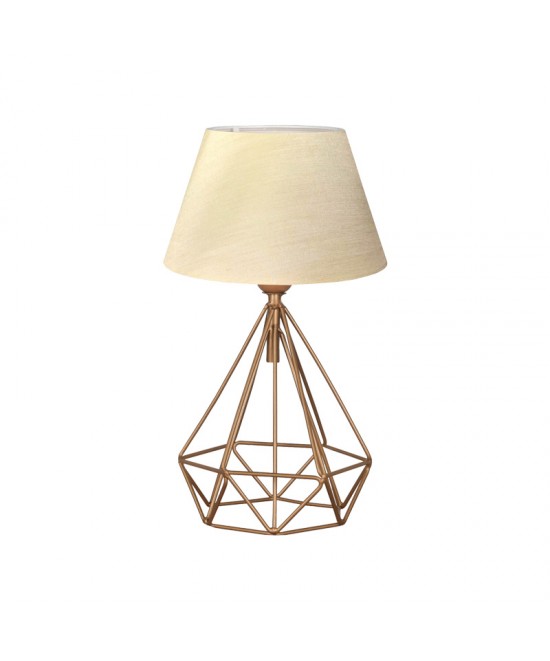 Επιτραπέζιο φωτιστικό PWL-1080 pakoworld Ε27 μπεζ-χρυσό Φ22x39εκ