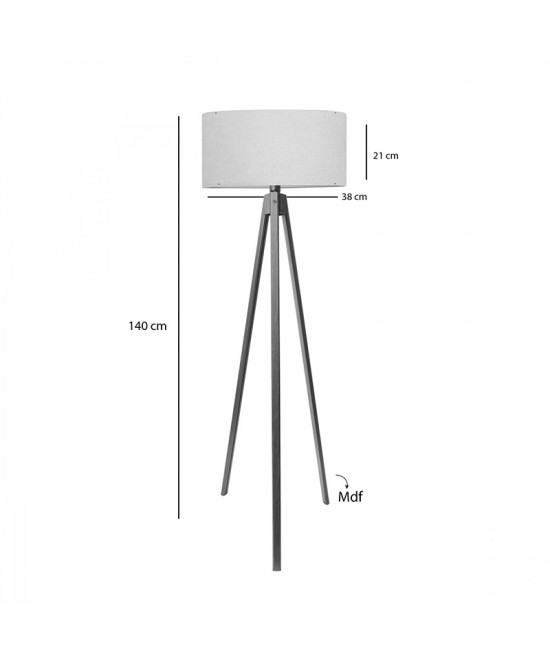 Φωτιστικό δαπέδου PWL-1059 pakoworld Ε27 σε κρέμα-καρυδί απόχρωση Φ38x140εκ