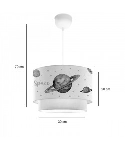 Παιδικό φωτιστικό οροφής Saturn pakoworld πολύχρωμο-λευκό Φ30x20εκ