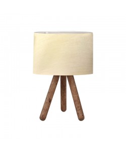 Επιτραπέζιο φωτιστικό PWL-1071 Ι pakoworld Ε27 μπεζ -καρυδί Φ19x32εκ