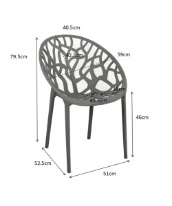 Πολυθρόνα Daren pakoworld pp σε ανθρακί απόχρωση 59x60x79,5εκ