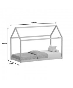 Παιδικό κρεβάτι Nino τ. Montessori pakoworld ξύλο πεύκου σε λευκή απόχρωση 90x190εκ