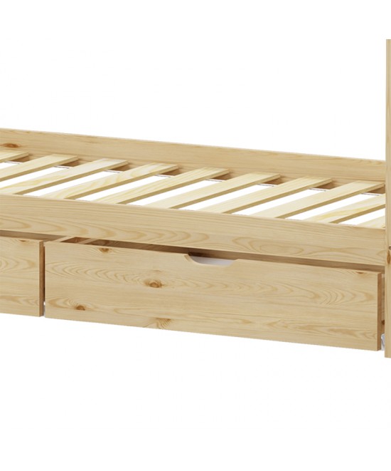 Παιδικό κρεβάτι Mellin τ.Montessori με 2 συρτάρια pakoworld ξύλο πεύκου σε φυσική απόχρωση 90x190εκ
