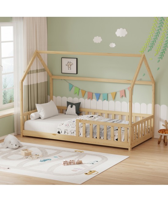 Παιδικό κρεβάτι Callan τ.Montessori με κιγκλίδωμα pakoworld ξύλο πεύκου σε φυσική απόχρωση 90x190εκ Παιδικό κρεβάτι Callan τ.Montessori με κιγκλίδωμα pakoworld ξύλο πεύκου σε φυσική απόχρωση 90x190εκ