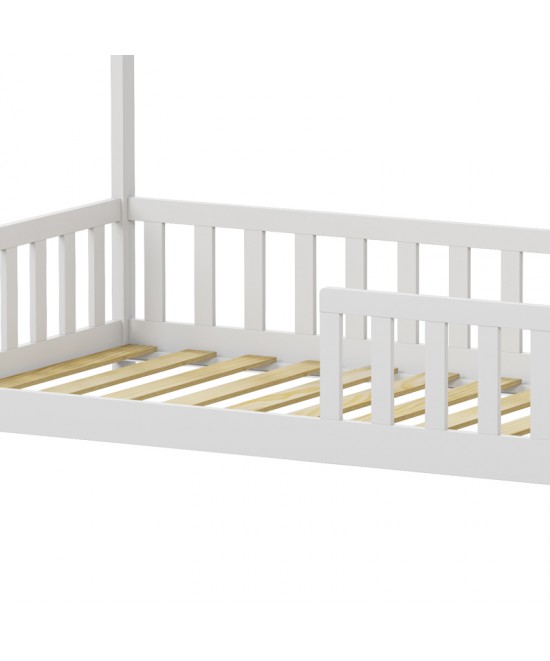 Παιδικό κρεβάτι Callan τ.Montessori με κιγκλίδωμα pakoworld ξύλο πεύκου σε λευκή απόχρωση 90x190εκ Παιδικό κρεβάτι Callan τ.Montessori με κιγκλίδωμα pakoworld ξύλο πεύκου σε λευκή απόχρωση 90x190εκ