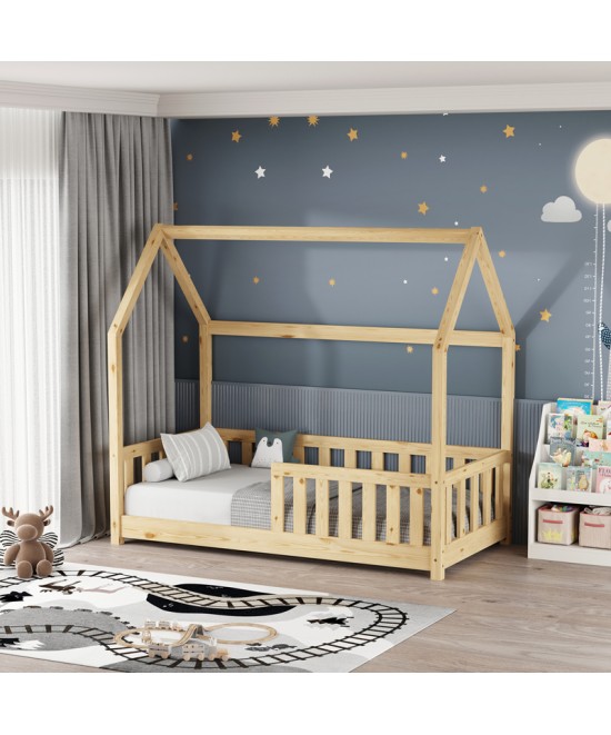 Παιδικό κρεβάτι Bambie με κιγκλίδωμα τ.Montessori pakoworld ξύλο πεύκου σε φυσική απόχρωση 70x140εκ Παιδικό κρεβάτι Bambie με κιγκλίδωμα τ.Montessori pakoworld ξύλο πεύκου σε φυσική απόχρωση 70x140εκ