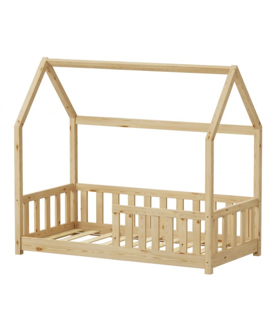 Παιδικό κρεβάτι Bambie με κιγκλίδωμα τ.Montessori pakoworld ξύλο πεύκου σε φυσική απόχρωση 70x140εκ Παιδικό κρεβάτι Bambie με κιγκλίδωμα τ.Montessori pakoworld ξύλο πεύκου σε φυσική απόχρωση 70x140εκ