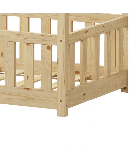 Παιδικό κρεβάτι Bambie με κιγκλίδωμα τ.Montessori pakoworld ξύλο πεύκου σε φυσική απόχρωση 70x140εκ Παιδικό κρεβάτι Bambie με κιγκλίδωμα τ.Montessori pakoworld ξύλο πεύκου σε φυσική απόχρωση 70x140εκ