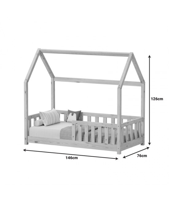 Παιδικό κρεβάτι Bambie με κιγκλίδωμα τ.Montessori pakoworld ξύλο πεύκου σε φυσική απόχρωση 70x140εκ Παιδικό κρεβάτι Bambie με κιγκλίδωμα τ.Montessori pakoworld ξύλο πεύκου σε φυσική απόχρωση 70x140εκ