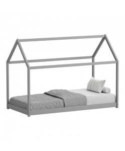 Παιδικό κρεβάτι Nino τ. Montessori pakoworld ξύλο πεύκου σε γκρι απόχρωση 90x190εκ