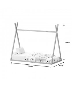 Παιδικό κρεβάτι Lilly τ.Montessori pakoworld ξύλο πεύκου σε γκρι απόχρωση 90x190εκ