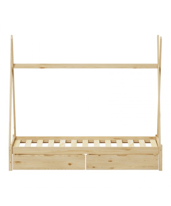 Παιδικό κρεβάτι Lalitto τ.Montessori με 2 συρτάρια τ.Montessori  pakoworld ξύλο πεύκου σε φυσική απόχρωση 90x190εκ