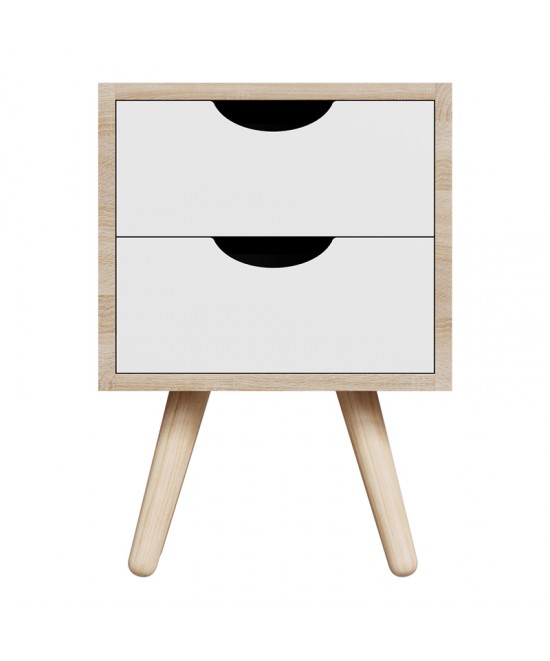 Κομοδίνο Selma pakoworld ξύλο πεύκου σε sonoma-λευκή απόχρωση 29.7x29.7x45εκ Κομοδίνο Selma pakoworld ξύλο πεύκου σε sonoma-λευκή απόχρωση 29.7x29.7x45εκ