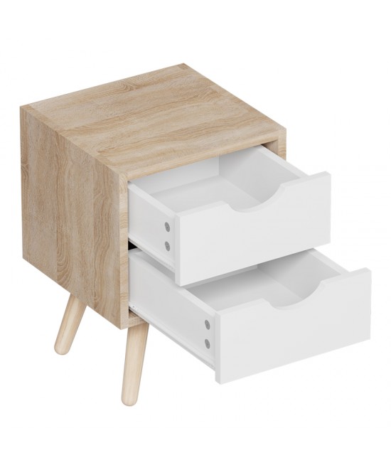 Κομοδίνο Selma pakoworld ξύλο πεύκου σε sonoma-λευκή απόχρωση 29.7x29.7x45εκ Κομοδίνο Selma pakoworld ξύλο πεύκου σε sonoma-λευκή απόχρωση 29.7x29.7x45εκ