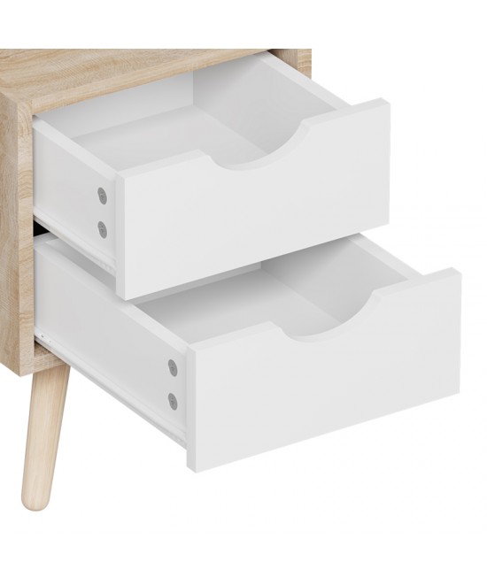 Κομοδίνο Selma pakoworld ξύλο πεύκου σε sonoma-λευκή απόχρωση 29.7x29.7x45εκ Κομοδίνο Selma pakoworld ξύλο πεύκου σε sonoma-λευκή απόχρωση 29.7x29.7x45εκ