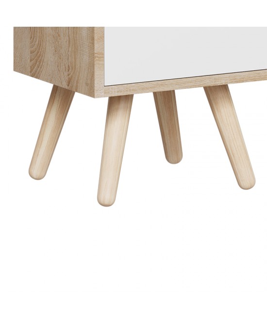 Κομοδίνο Selma pakoworld ξύλο πεύκου σε sonoma-λευκή απόχρωση 29.7x29.7x45εκ Κομοδίνο Selma pakoworld ξύλο πεύκου σε sonoma-λευκή απόχρωση 29.7x29.7x45εκ