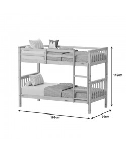 Παιδικό κρεβάτι κουκέτα Nani pakoworld ξύλο πεύκου σε φυσική απόχρωση 90x190εκ