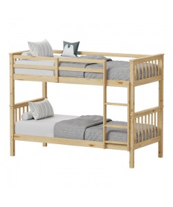 Παιδικό κρεβάτι κουκέτα Nani pakoworld ξύλο πεύκου σε φυσική απόχρωση 90x190εκ