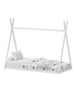 Παιδικό κρεβάτι Lilly τ.Montessori pakoworld ξύλο πεύκου σε λευκή απόχρωση 90x190εκ