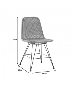 Καρέκλα Pamela pakoworld pe rattan σε φυσική απόχρωση και μαύρα μεταλλικά πόδια 44x58x82εκ Καρέκλα Pamela pakoworld pe rattan σε φυσική απόχρωση και μαύρα μεταλλικά πόδια 44x58x82εκ