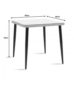 Τραπεζαρία Naoki-Tanish σετ 3 τεμ pakoworld μέταλλο μαύρο-pe φυσικό-γυαλί 80x80x78εκ