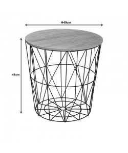 Βοηθητικό τραπέζι Kumi pakoworld mdf επιφάνεια oak και μέταλλο σε μαύρη απόχρωση Φ40x41εκ Βοηθητικό τραπέζι Kumi pakoworld mdf επιφάνεια oak και μέταλλο σε μαύρη απόχρωση Φ40x41εκ