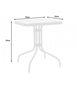 Τραπεζαρία Watson-Obbi pakoworld μέταλλο λευκό- γυαλί 70x70x70εκ