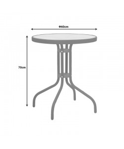Τραπεζαρία Watson-Sussie pakoworld σετ 3τεμ μέταλλο σαμπανιζέ-γυαλί Φ60x70εκ Τραπεζαρία Watson-Sussie pakoworld σετ 3τεμ μέταλλο σαμπανιζέ-γυαλί Φ60x70εκ