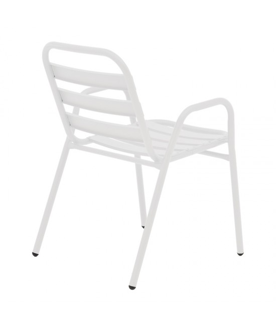 Τραπεζαρία Vergo-Sussie pakoworld σετ 3τεμ λευκό μέταλλο Φ60x70εκ