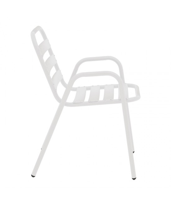 Τραπεζαρία Vergo-Sussie pakoworld σετ 3τεμ λευκό μέταλλο Φ60x70εκ