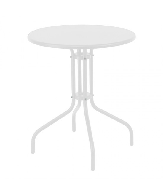 Τραπεζαρία Vergo-Sussie pakoworld σετ 3τεμ λευκό μέταλλο Φ60x70εκ