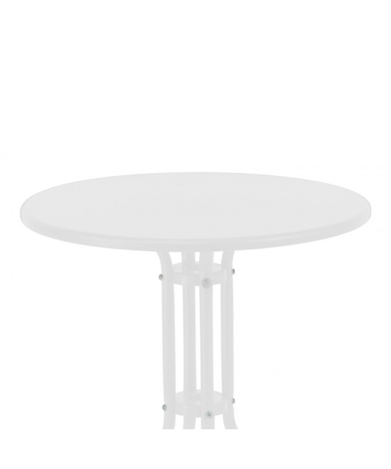 Τραπεζαρία Vergo-Sussie pakoworld σετ 3τεμ λευκό μέταλλο Φ60x70εκ