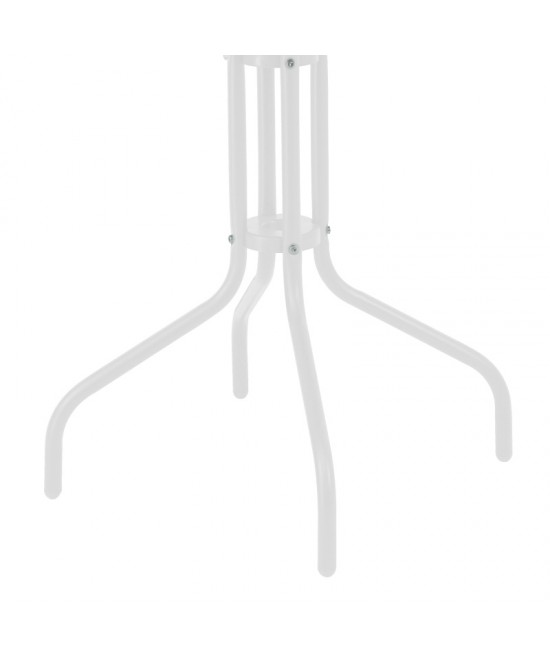 Τραπεζαρία Vergo-Sussie pakoworld σετ 3τεμ λευκό μέταλλο Φ60x70εκ