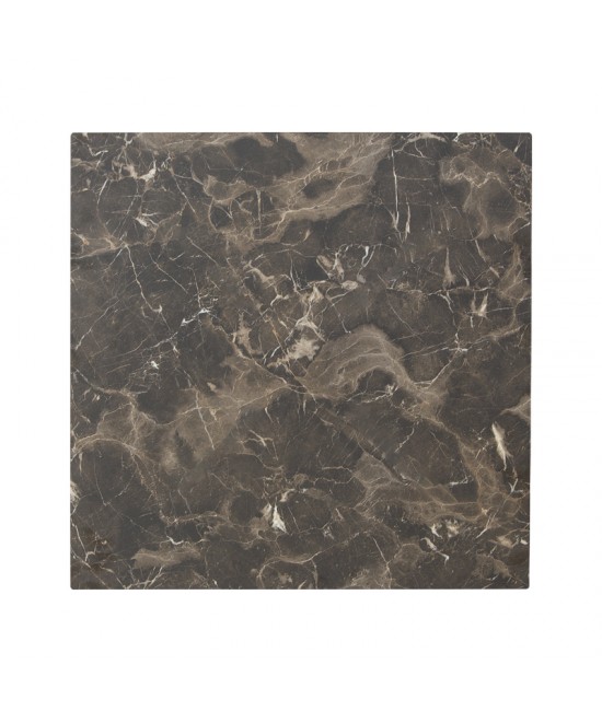 Επιφάνεια τραπεζιού Vergia pakoworld HPL σε ανθρακί όψης μαρμάρου 60x60εκ πάχους 12mm