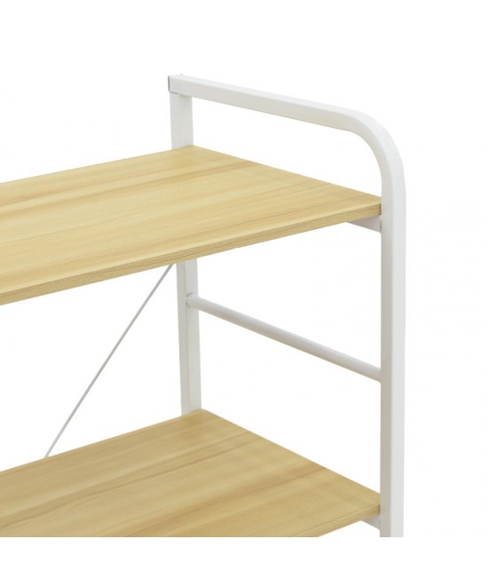 Ραφιέρα επιδαπέδια Depo pakoworld μέταλλο λευκό-mdf σε φυσική απόχρωση 60x40x120εκ Ραφιέρα επιδαπέδια Depo pakoworld μέταλλο λευκό-mdf σε φυσική απόχρωση 60x40x120εκ