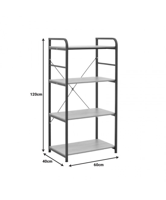 Ραφιέρα επιδαπέδια Depo pakoworld μέταλλο λευκό-mdf σε φυσική απόχρωση 60x40x120εκ Ραφιέρα επιδαπέδια Depo pakoworld μέταλλο λευκό-mdf σε φυσική απόχρωση 60x40x120εκ