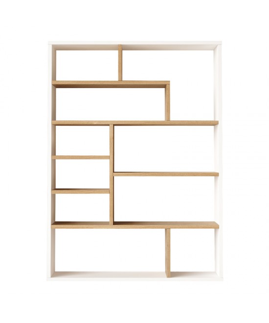 Βιβλιοθήκη Decora pakoworld σε φυσικό-λευκό απόχρωση 90x22x123.6εκ Βιβλιοθήκη Decora pakoworld σε φυσικό-λευκό απόχρωση 90x22x123.6εκ