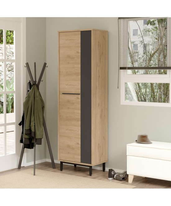 Παπουτσοθήκη Scarpiera 9θέσεων pakoworld σε φυσικο-ανθρακι απόχρωση 57.2x35.5x185.6εκ Παπουτσοθήκη Scarpiera 9θέσεων pakoworld σε φυσικο-ανθρακι απόχρωση 57.2x35.5x185.6εκ